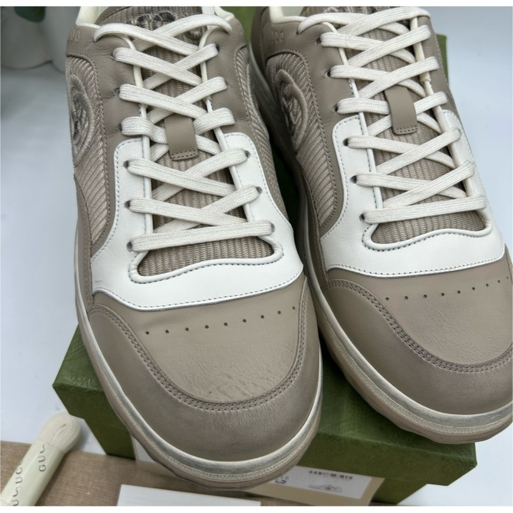 Gucci Mac 80 Dune beige low top sneakers size 12 made in Italy - Picture 6 of 8